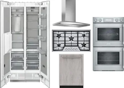 6 Piece Package Includes Refrigerator, Freezer, Cooktop, Wall Oven, Hood And Dishwasher