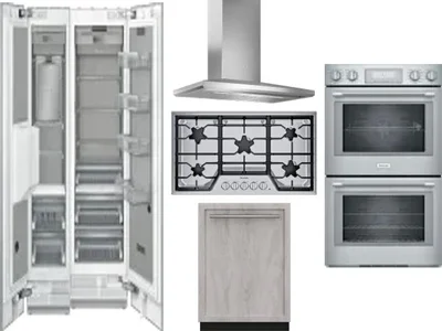 6 Piece Package Includes Refrigerator, Freezer, Cooktop, Wall Oven, Hood And Dishwasher