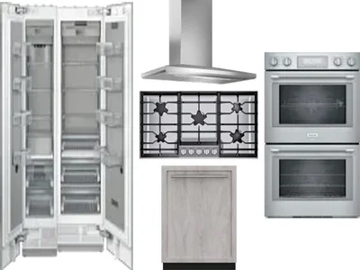 6 Piece Package Includes Refrigerator, Freezer, Cooktop, Wall Oven, Hood And Dishwasher