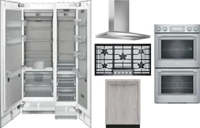 6 Piece Package Includes Refrigerator, Freezer, Cooktop, Wall Oven, Hood And Dishwasher