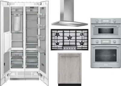 6 Piece Package Includes Refrigerator, Freezer, Cooktop, Wall Oven, Hood And Dishwasher