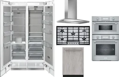 6 Piece Package Includes Refrigerator, Freezer, Cooktop, Wall Oven, Hood And Dishwasher