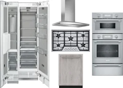 6 Piece Package Includes Refrigerator, Freezer, Cooktop, Wall Oven, Hood And Dishwasher