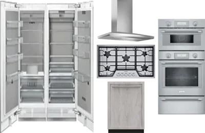 6 Piece Package Includes Refrigerator, Freezer, Cooktop, Wall Oven, Hood And Dishwasher