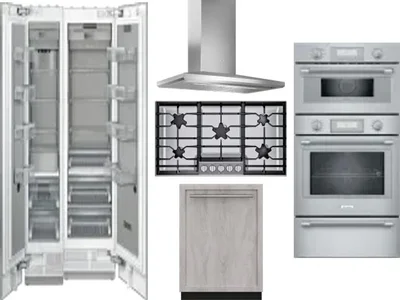 6 Piece Package Includes Refrigerator, Freezer, Cooktop, Wall Oven, Hood And Dishwasher