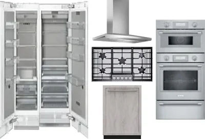 6 Piece Package Includes Refrigerator, Freezer, Cooktop, Wall Oven, Hood And Dishwasher