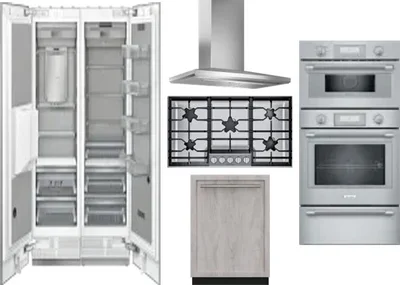 6 Piece Package Includes Refrigerator, Freezer, Cooktop, Wall Oven, Hood And Dishwasher