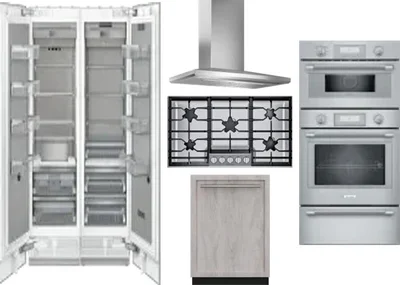 6 Piece Package Includes Refrigerator, Freezer, Cooktop, Wall Oven, Hood And Dishwasher