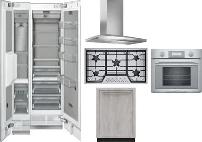 6 Piece Package Includes Refrigerator, Freezer, Cooktop, Wall Oven, Hood And Dishwasher