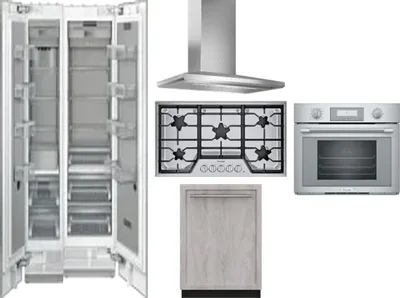 6 Piece Package Includes Refrigerator, Freezer, Cooktop, Wall Oven, Hood And Dishwasher