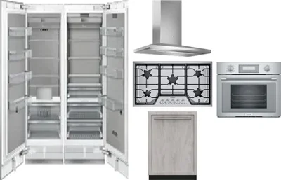 6 Piece Package Includes Refrigerator, Freezer, Cooktop, Wall Oven, Hood And Dishwasher