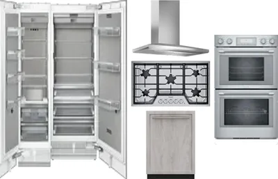 6 Piece Package Includes Refrigerator, Freezer, Cooktop, Wall Oven, Hood And Dishwasher