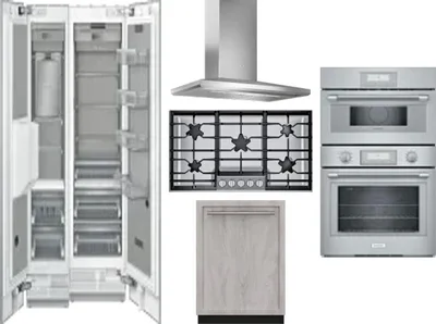 6 Piece Package Includes Refrigerator, Freezer, Cooktop, Wall Oven, Hood And Dishwasher