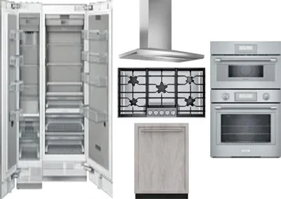 6 Piece Package Includes Refrigerator, Freezer, Cooktop, Wall Oven, Hood And Dishwasher