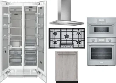 6 Piece Package Includes Refrigerator, Freezer, Cooktop, Wall Oven, Hood And Dishwasher
