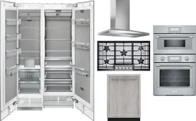 6 Piece Package Includes Refrigerator, Freezer, Cooktop, Wall Oven, Hood And Dishwasher