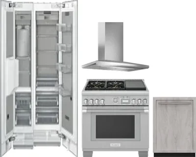 5 Piece Package Includes Refrigerator, Freezer, Range, Hood And Dishwasher