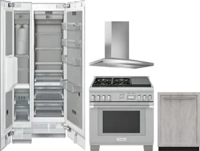 5 Piece Package Includes Refrigerator, Freezer, Range, Hood And Dishwasher