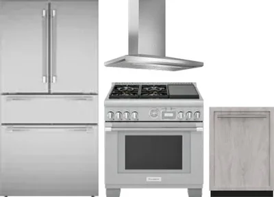 4 Piece Package Includes Refrigerator, Range, Hood And Dishwasher