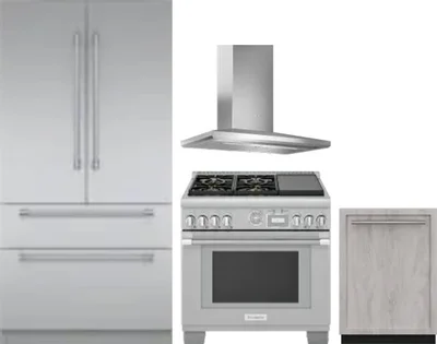 4 Piece Package Includes Refrigerator, Range, Hood And Dishwasher