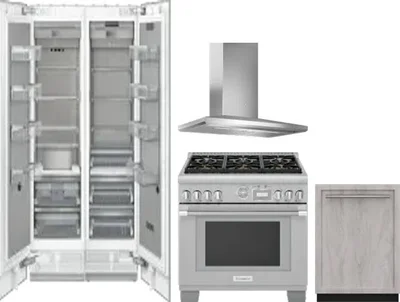 5 Piece Package Includes Refrigerator, Freezer, Range, Hood And Dishwasher