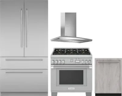 4 Piece Package Includes Refrigerator, Range, Hood And Dishwasher