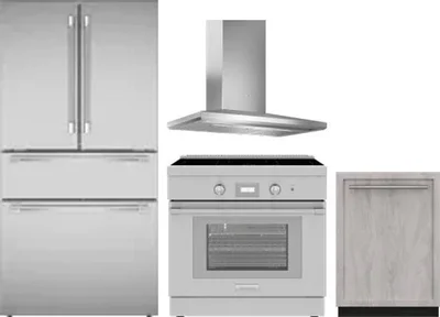 4 Piece Package Includes Refrigerator, Range, Hood And Dishwasher