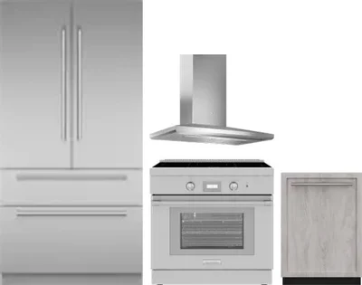 4 Piece Package Includes Refrigerator, Range, Hood And Dishwasher