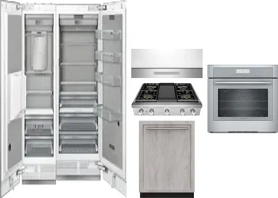 6 Piece Package Includes Refrigerator, Freezer, Cooktop, Wall Oven, Hood And Dishwasher