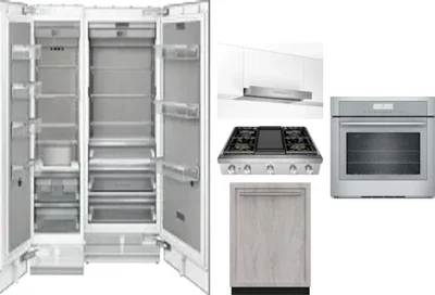 6 Piece Package Includes Refrigerator, Freezer, Cooktop, Wall Oven, Hood And Dishwasher