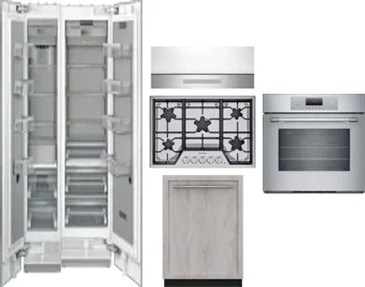 6 Piece Package Includes Refrigerator, Freezer, Cooktop, Wall Oven, Hood And Dishwasher