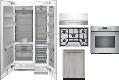 6 Piece Package Includes Refrigerator, Freezer, Cooktop, Wall Oven, Hood And Dishwasher
