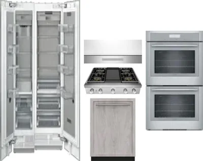 6 Piece Package Includes Refrigerator, Freezer, Cooktop, Wall Oven, Hood And Dishwasher