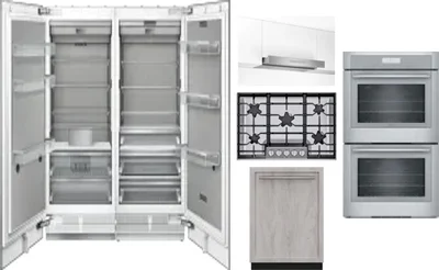 6 Piece Package Includes Refrigerator, Freezer, Cooktop, Wall Oven, Hood And Dishwasher