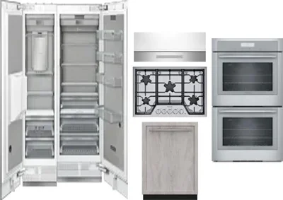6 Piece Package Includes Refrigerator, Freezer, Cooktop, Wall Oven, Hood And Dishwasher