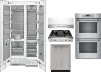 6 Piece Package Includes Refrigerator, Freezer, Cooktop, Wall Oven, Hood And Dishwasher