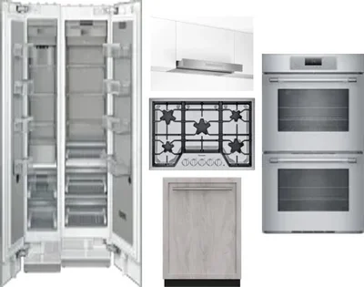 6 Piece Package Includes Refrigerator, Freezer, Cooktop, Wall Oven, Hood And Dishwasher