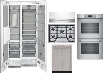 6 Piece Package Includes Refrigerator, Freezer, Cooktop, Wall Oven, Hood And Dishwasher