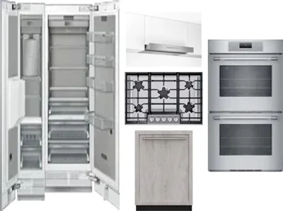 6 Piece Package Includes Refrigerator, Freezer, Cooktop, Wall Oven, Hood And Dishwasher
