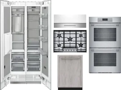 6 Piece Package Includes Refrigerator, Freezer, Cooktop, Wall Oven, Hood And Dishwasher
