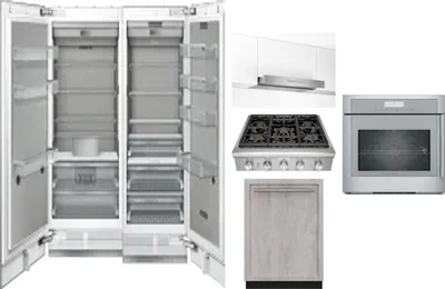 6 Piece Package Includes Refrigerator, Freezer, Cooktop, Wall Oven, Hood And Dishwasher