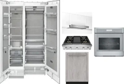 6 Piece Package Includes Refrigerator, Freezer, Cooktop, Wall Oven, Hood And Dishwasher