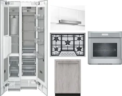 6 Piece Package Includes Refrigerator, Freezer, Cooktop, Wall Oven, Hood And Dishwasher