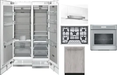 6 Piece Package Includes Refrigerator, Freezer, Cooktop, Wall Oven, Hood And Dishwasher