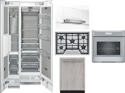 6 Piece Package Includes Refrigerator, Freezer, Cooktop, Wall Oven, Hood And Dishwasher