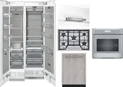 6 Piece Package Includes Refrigerator, Freezer, Cooktop, Wall Oven, Hood And Dishwasher