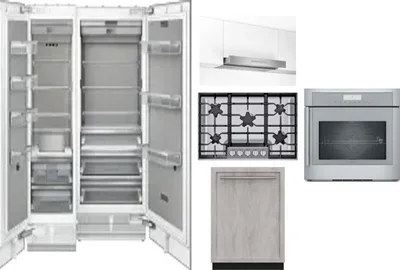 6 Piece Package Includes Refrigerator, Freezer, Cooktop, Wall Oven, Hood And Dishwasher