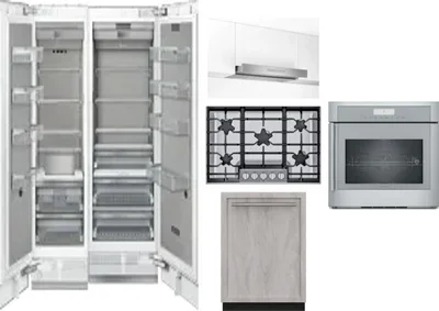 6 Piece Package Includes Refrigerator, Freezer, Cooktop, Wall Oven, Hood And Dishwasher