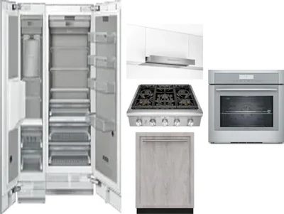 6 Piece Package Includes Refrigerator, Freezer, Cooktop, Wall Oven, Hood And Dishwasher