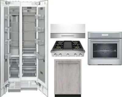 6 Piece Package Includes Refrigerator, Freezer, Cooktop, Wall Oven, Hood And Dishwasher